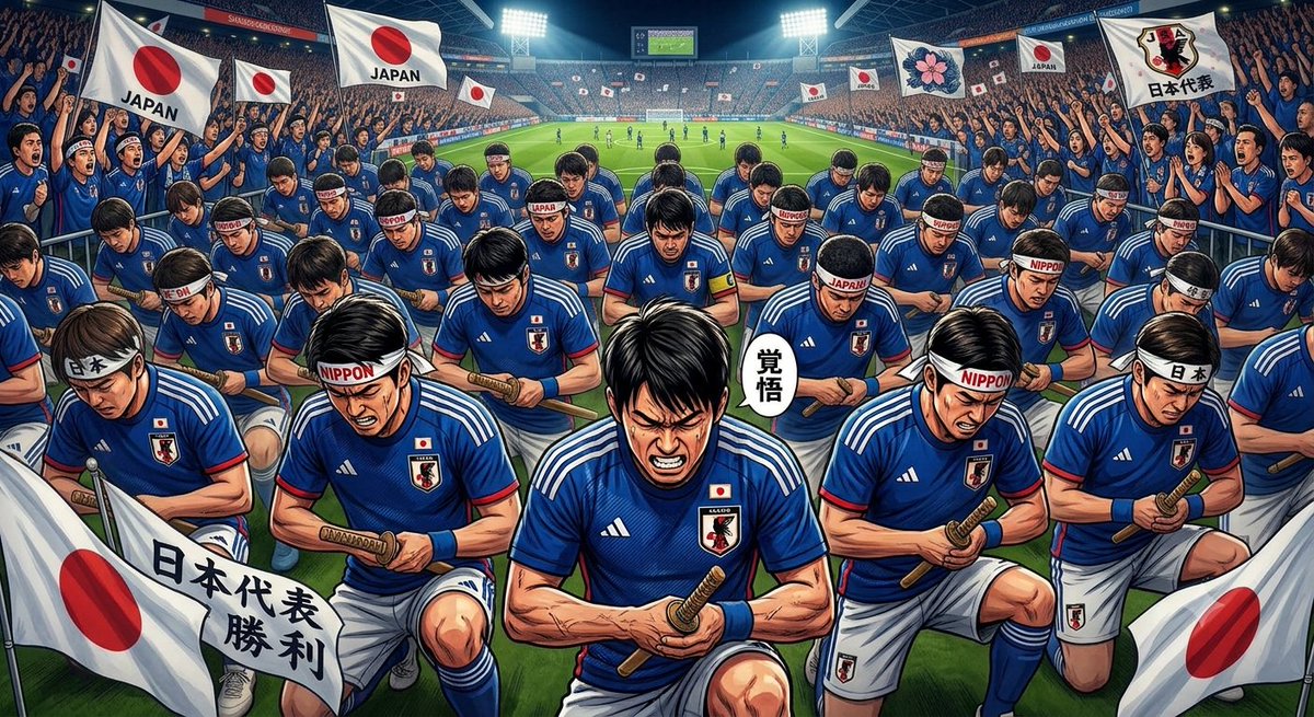 kiui299's tweet photo. サッカーのノルウェーサポーターのバイキングロウは一体感があって楽しそうだし、何よりもノルウェーらしくていい。
日本も対抗してやるなら、切腹かな。 https://t.co/3Cemhp8P5r