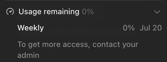 TrevorRecker's tweet photo. @thsottiaux Yesterday's reset (for 8M) never applied for my account on the Business plan. Previous resets applied just fine. https://t.co/KsRVPXKemm