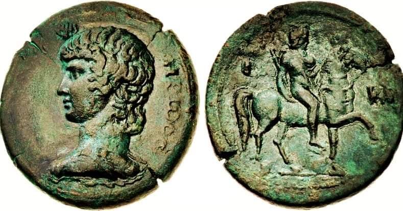 antinousgaygod's tweet photo. 🪷 🐎 15 July was the Roman Transvectio Equitum cavalry parade when young men of the Equestrian class rode horses 2 km from the Via Appia Temple of #Mars to the Roman Forum Temple of #Castor and #Pollux and Capitoline Temple of Jupiter. Art: Coin of #Antinous as #Hermes with caduceus on a horse. Obverse wearing Egyptian "hemhem" crown. 🐎🪷