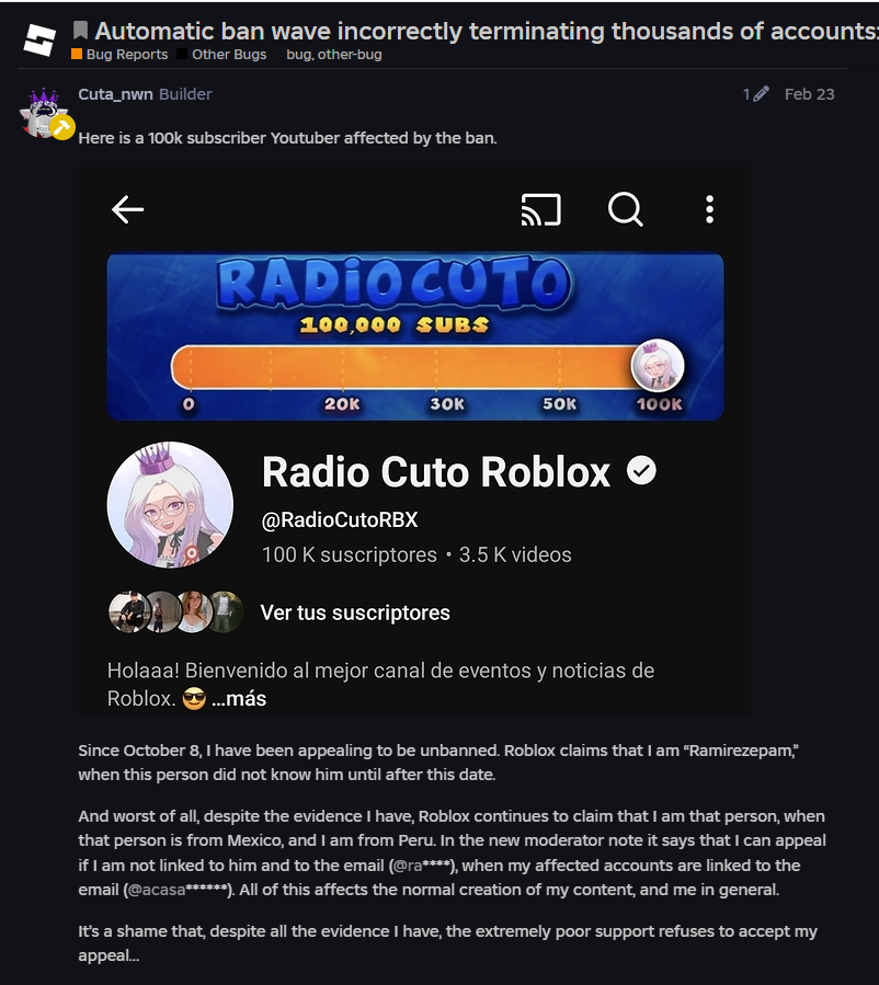 tiffikan's tweet photo. ⚠️🚨@roblox, WHEN will you fix the EF bans issue Millions of players have been affected by it!��

Since October 2025, hundreds of thousands of players have been banned monthly for false links with unknown accounts, WHEN WILL THIS BE FIXED Roblox #RobloxDev @Roblox_RTC @Roblox_RTC https://t.co/C7H4NZLQX0