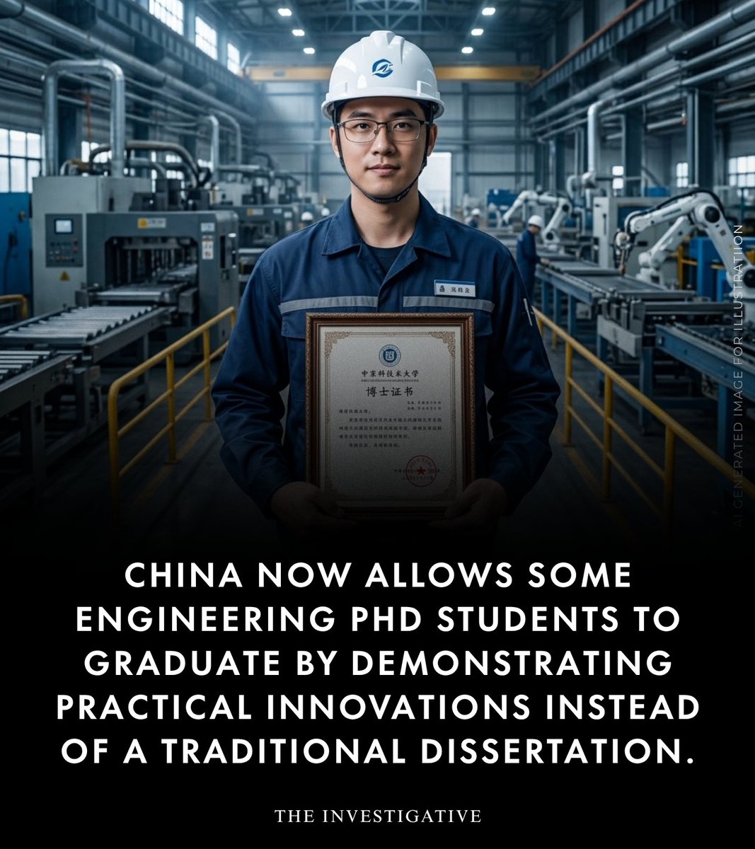 AnonymousNewsHQ's tweet photo. China's 2024 Degrees Law has introduced a new pathway for some engineering doctoral students to graduate based on practical achievements rather than a traditional dissertation.
#ChinaEducation #EngineeringPhD #InnovativeDegrees #fblifestyle https://t.co/f72R7nLTHS