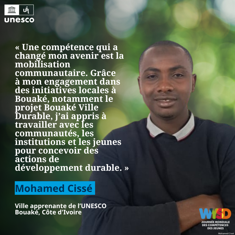 UIL's tweet photo. À l'occasion de la #JournéeMondialeDesCompétencesDesJeunes, Mohamed, Soumaïla et Lydia montrent comment l'apprentissage tout au long de la vie dans la Ville apprenante de l'UNESCO de Bouaké permet aux jeunes de devenir des acteurs du changement.

🔗https://t.co/JEBEYWGHIa https://t.co/VKKaEV0SNq