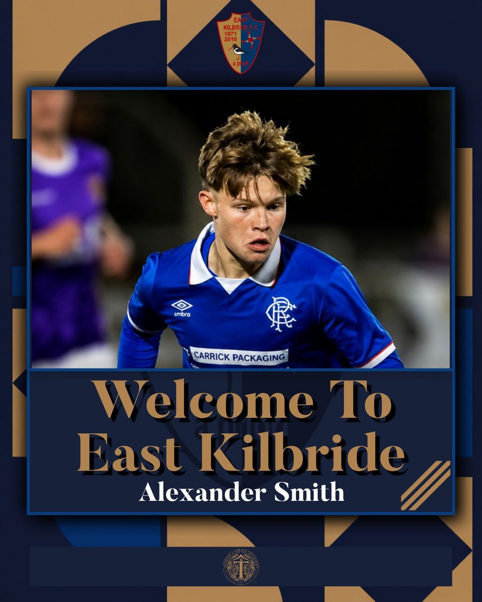 officialEKFC's tweet photo. East Kilbride Football Club are pleased to announce 18-year-old midfielder, Alexander Smith on a season long loan from @RFC_Youth.

Smith has represented Scotland &amp; USA respectively at U17s international level and spent the tail end of last season at Dumbarton. https://t.co/ZT4dNTNBIg