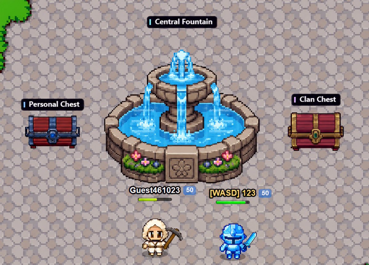 playvalthera's tweet photo. Three places you'll visit again and again throughout your adventure.

📦 Personal Chest
📦 Clan Chest
🏛️ Central Fountain

What feature do you think Valthera can't be without? 👀

#Solana #PlayToEarn #P2E https://t.co/yIjNnpYBCq