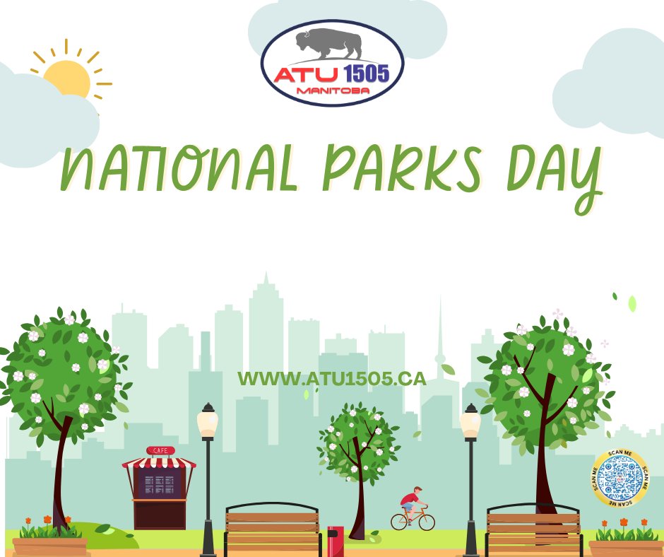 ATU1505's tweet photo. Happy National Parks Day! 🌲🍁🏞️Today, we celebrate the incredible parks that connect us to nature, protect our wildlife, and remind us of the beauty that makes Canada home. 🌲🍁🏞️#NationalParksDay #ExploreCanada #ProtectNature #winnipeg #brandon #mbpoli #manitoba https://t.co/sBhevRiTJC