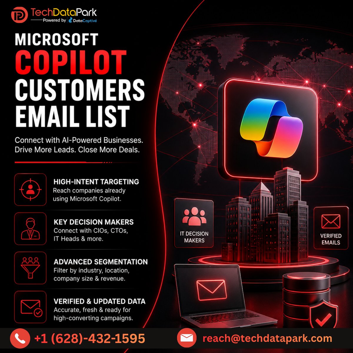 techdatapark's tweet photo. 🚀 Reach AI-ready businesses with a Microsoft Copilot Customers Email List.

Target verified Copilot users, connect with IT decision-makers, and power smarter B2B campaigns

👉 Get your list: https://t.co/6h5fKXEpWk

#B2BLeads #MicrosoftCopilot #LeadGeneration #TechDataPark https://t.co/TJvw5r5ja6