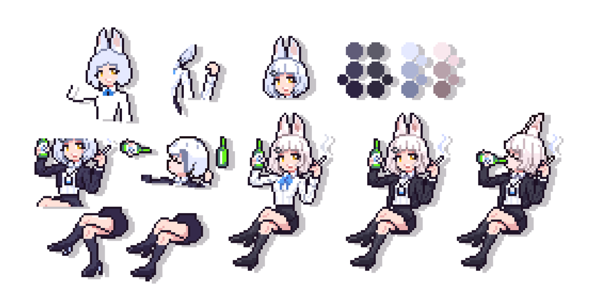 lenard_pr's tweet photo. Some of my pixel art process 💙 https://t.co/W56DNKDfnj