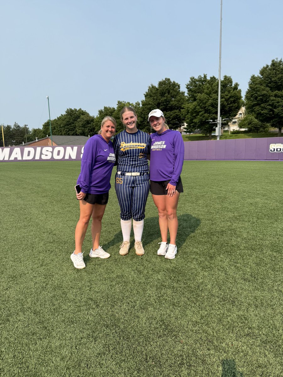 KatelynCook65's tweet photo. What an incredible day at the JMU Prospect Camp! 💜💛

I can’t thank the coaches and staff enough for such an amazing experience. The atmosphere, the coaching, the players, and the culture made this camp one I’ll never forget. @JMUSoftball @Coach_LaPorte @samgress_ @meganshinaberry @rogerslexi25

Thank you to all the players that also made this camp so amazing! @PaytonList2022 @KiraOrtega8 @JuliaVarhola @Madison5sftbl @BellaHenzler @KendraLewis12_ @KatelynCarrier8 

It was also really special getting to see Coach Megan “Coach Shinny” again. She played such a big role in my softball journey when I was younger and has always been one of my biggest role models.

Thank you again to everyone who made today so memorable. I hope to be back on campus soon!

Go Dukes! 💜

#GoDukes #JMUSoftball #ClassOf2028 #Catcher #TravelSoftball