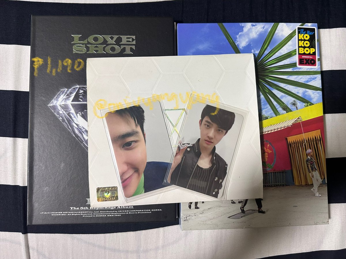 onliuyangyang's tweet photo. WTS LFB EXO PH

Kyungsoo Set

✅ albums have complete inclusions
✅ first press
✅ Set - ₱ 1,190

✅ halfsoo, mama + album, love shot album, regular a

free: butterfly confetti for buyers

tags : love shot kokobop do chanyeol suho baekhyun kai sehun lay chen xiumin https://t.co/D1eoh9Jeul