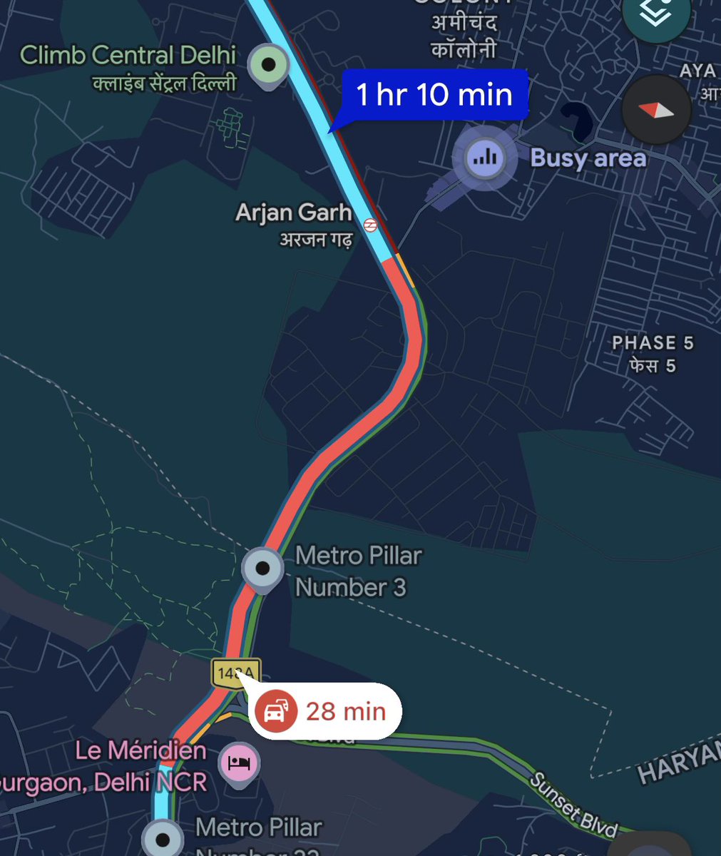 pradpant's tweet photo. @dtptraffic  Again heavy traffic at Arjan Ghar Red Right for incoming traffic coming from Gurgoan.
This is every day issue now. https://t.co/VQQWJdSGUz