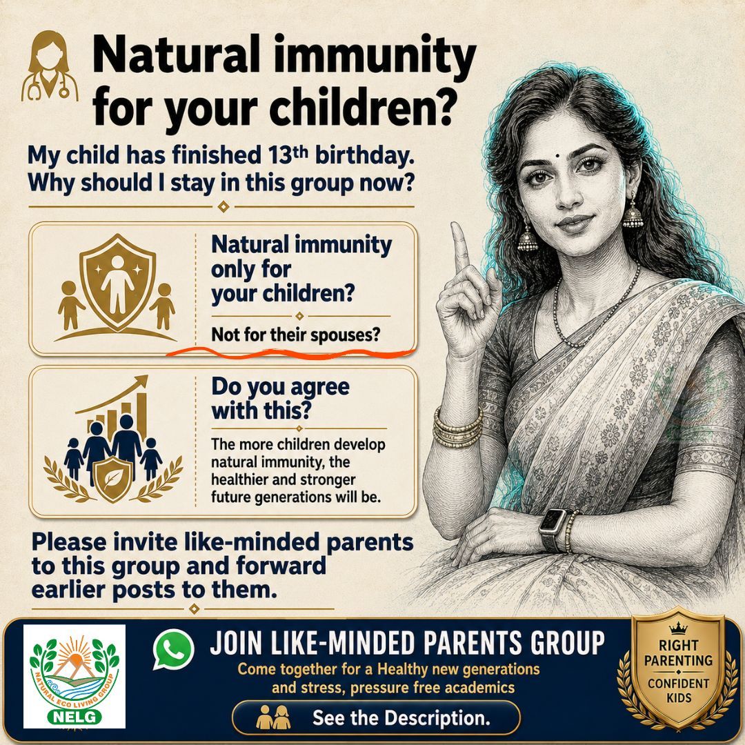 naturalecolive's tweet photo. 👩🏻‍⚕️ Natural immunity only for your children?

Not for their spouses?

•  ఇలా కూడా ఆలోచించాలా? ఇలాగే ఆలోచించాలి!

•  Should one think this way too? This is exactly how one must think for Natural Eco Living

✅ Join WhatsApp 👉 https://t.co/jlXhNNzVix https://t.co/C6fzL3RAQ8