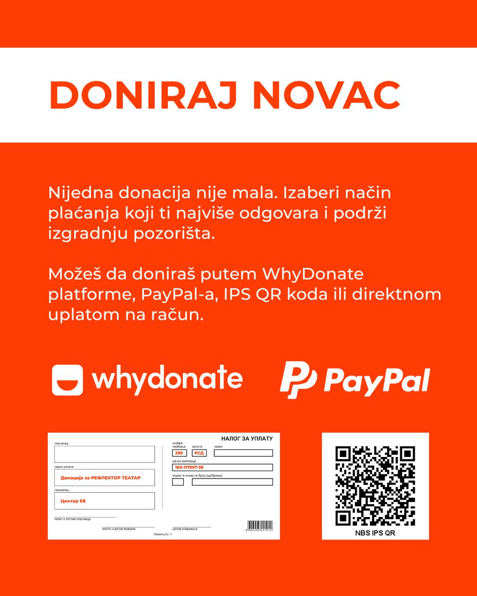 reflektorteatar's tweet photo. ✨Gradimo pozorište zajedno. 

❤️ Pitali ste nas kako možete da pomognete! 

❤️✊🏻 Hvala vam na tome! 

🔻 Za početak, ovako! 🔻 https://t.co/Yll3cQULHA