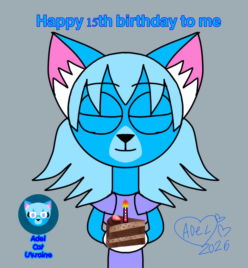 AdelCatU's tweet photo. Happy 15th Birthday to me! 🎂🎉 #oc #birthday #ibispaintx https://t.co/hmO2K3HD0k