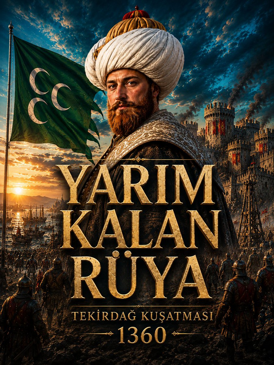 MeydanMerdu's tweet photo. OSMANLI'NIN RUMELİ'DEKİ KADERİ BURADA DEĞİŞTİ | TEKİRDAĞ KUŞATMASI (1360)

Bir ağabeyden kardeşe devredilen yarım kalmış bir rüya…

Tekirdağ önleri.

I. Murad Han ve Lala Şahin Paşa'nın öncülüğündeki mücadele, yalnızca bir kalenin fethi değil; Osmanlı'nın Rumeli'deki geleceğini şekillendiren tarihî dönüm noktalarından biriydi.

⚔️ TEKİRDAĞ KUŞATMASI (1360)

Yeni sinematik tarih videosu Devlet-i Fetih'te.
#Osmanlı #OsmanlıTarihi #TekirdağKuşatması #Rumeli #DevletiFetih
