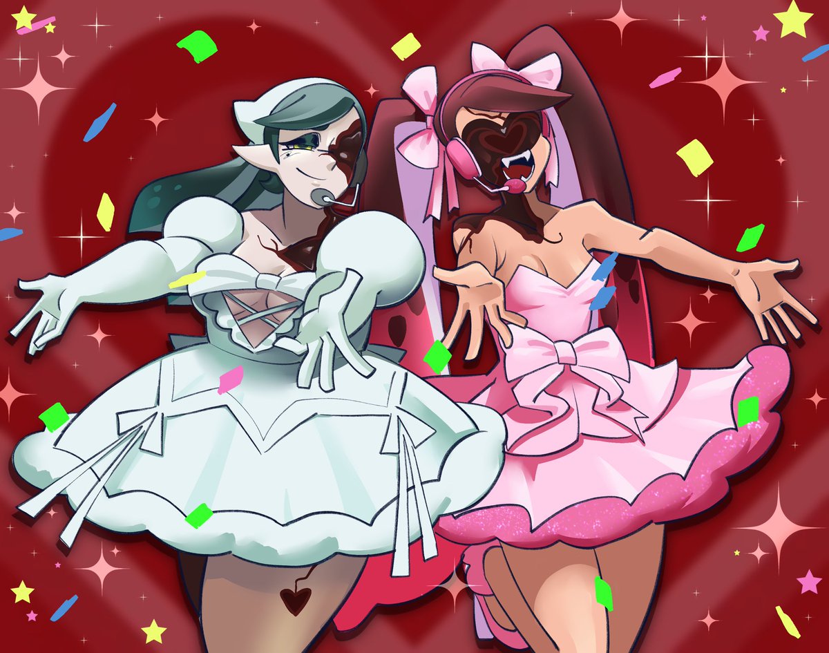 MaddeningTrash's tweet photo. Squid Sisters x Candy Scar 🩷💚 https://t.co/PYEeA2nU3I