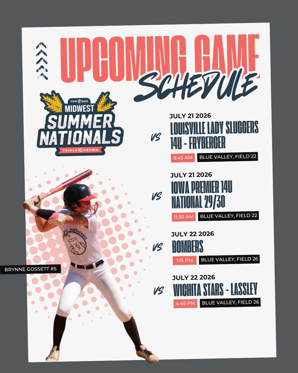 Firecrackers_IL's tweet photo. Our Midwest Summer Nationals journey begins next week with four competitive pool play matchups!

Catch us in Kansas to close out the season! https://t.co/yGZsXWBvZe