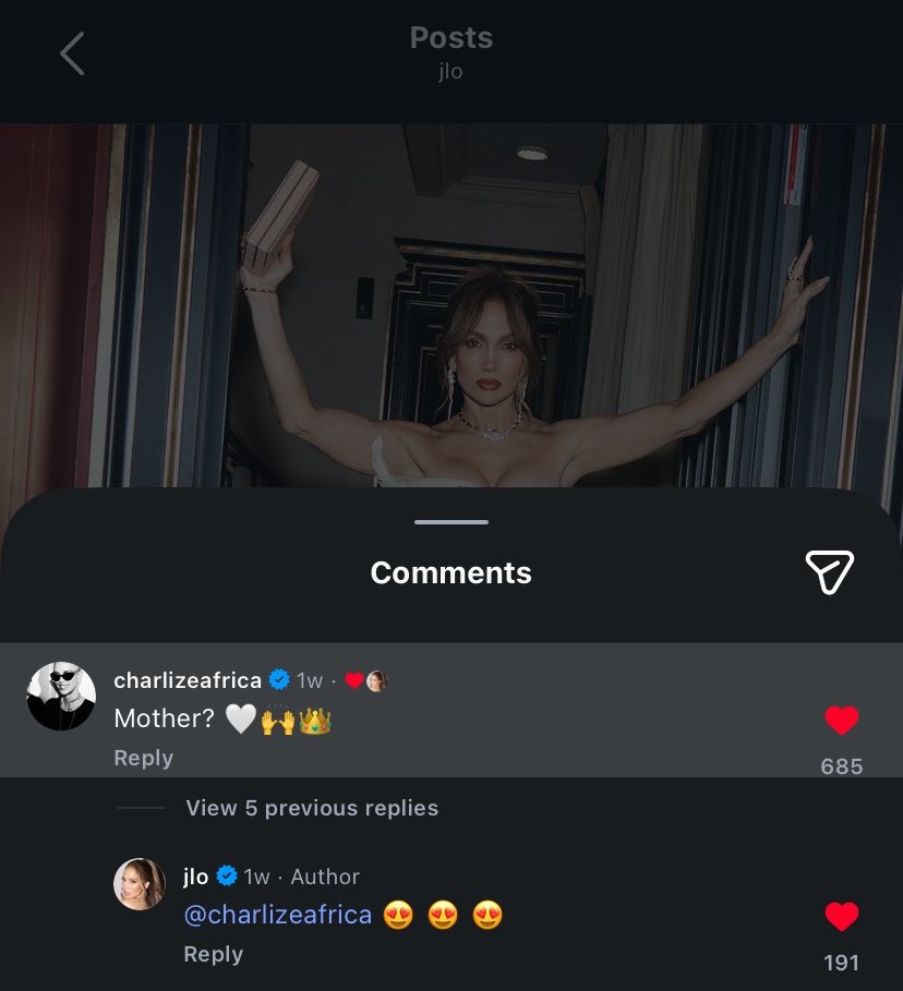 naesredux's tweet photo. okay but what is up with jlo and charlize theron flirting in instagram these days like https://t.co/mldbuXLrkX