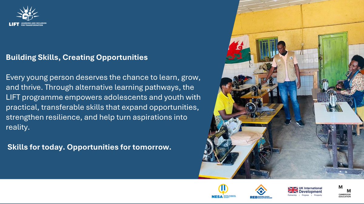 LIFT_Rwanda's tweet photo. Building Skills. Unlocking Potential.
This #WorldYouthSkillsDay, we celebrate the power of skills to create opportunities, strengthen resilience, and help young people shape their own futures.
#AlternativeLearningPathways #LearningForAll #EmpoweredYouth #BrighterFutures https://t.co/COYsTFzNWw