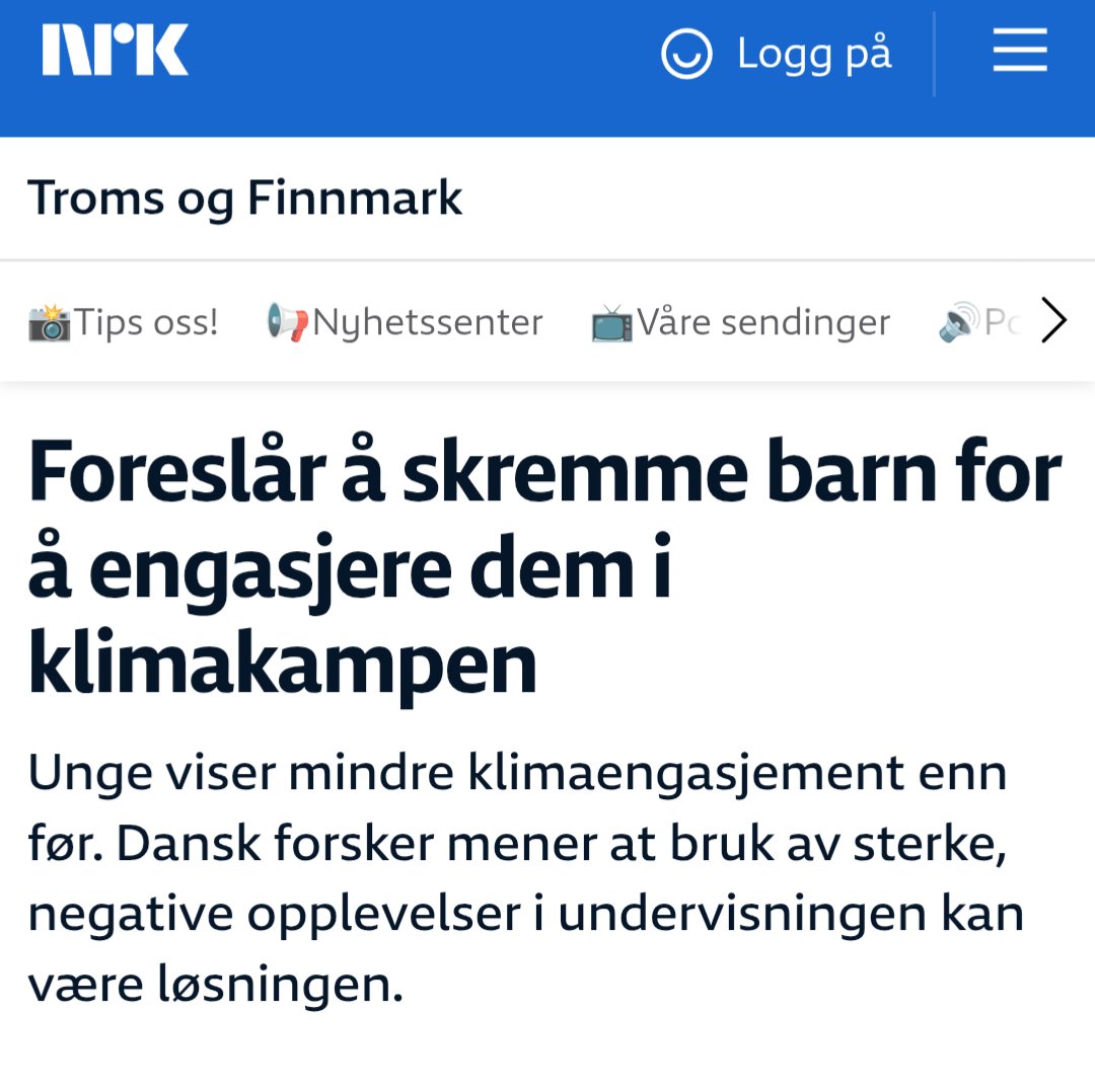 Nasjonalist1's tweet photo. Barn og unge viser mindre klimaengasjement enn før... 
Derfor MÅ vi skremme dem enda mer. https://t.co/6ysXsiaqkf