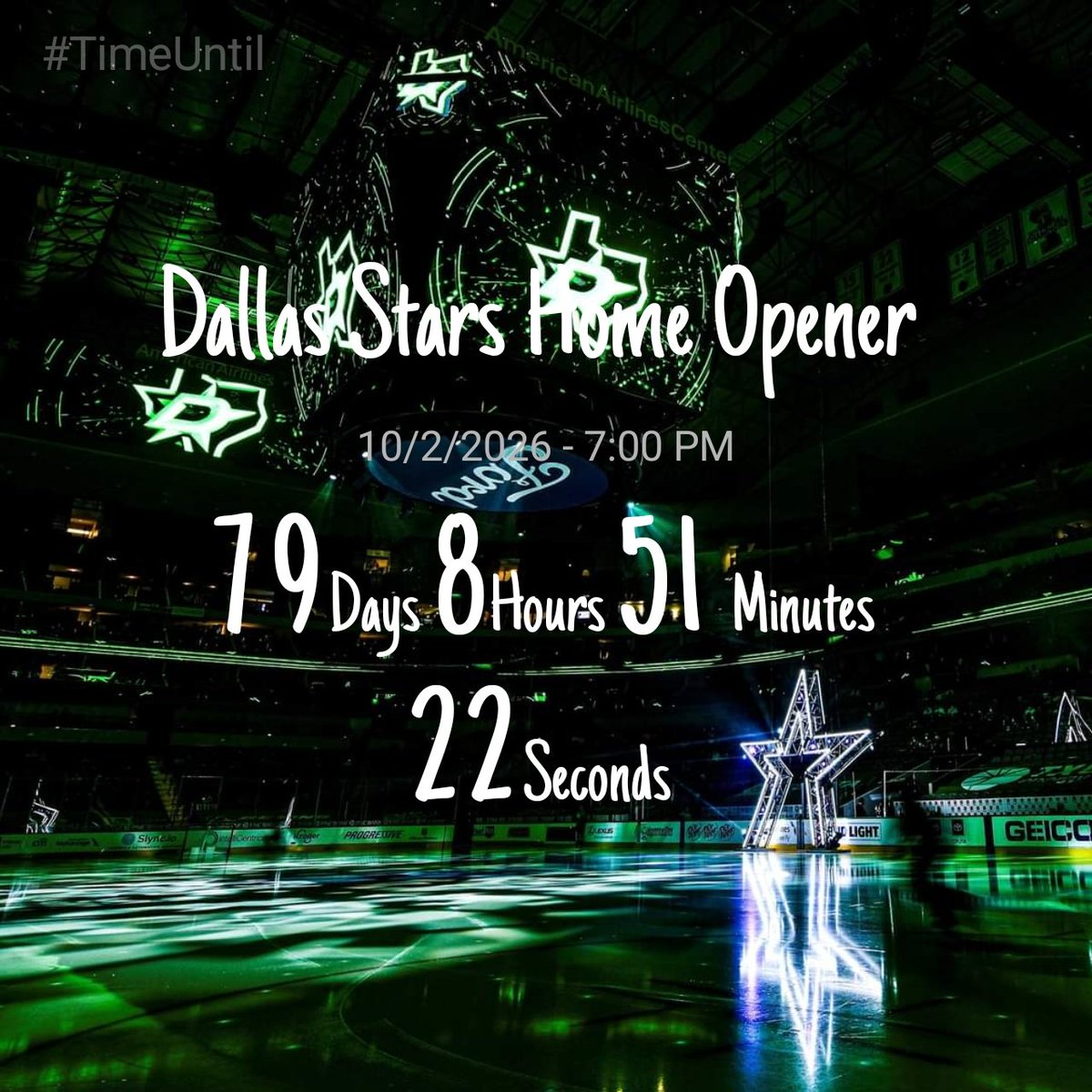 carrie_walden's tweet photo. Let the countdown begin!
#IsItOctoberYet
#beloud #weargreen #GoStars #DallasStars #TexasHockey #TimeUntil https://t.co/iILatbQRSs