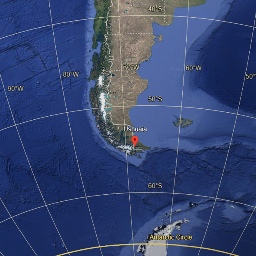 theiaincameron's tweet photo. England v Argentina is the World Cup's only match where their farthest north and south cities sit at the the exact opposite latitudes.  

England's most northerly city, Newcastle, sits on the 55°N line, whereas Ushuaia, Argentina's most southerly, sits at 55° south.

Stay tuned for more cutting-edge, geography-based World Cup analysis.