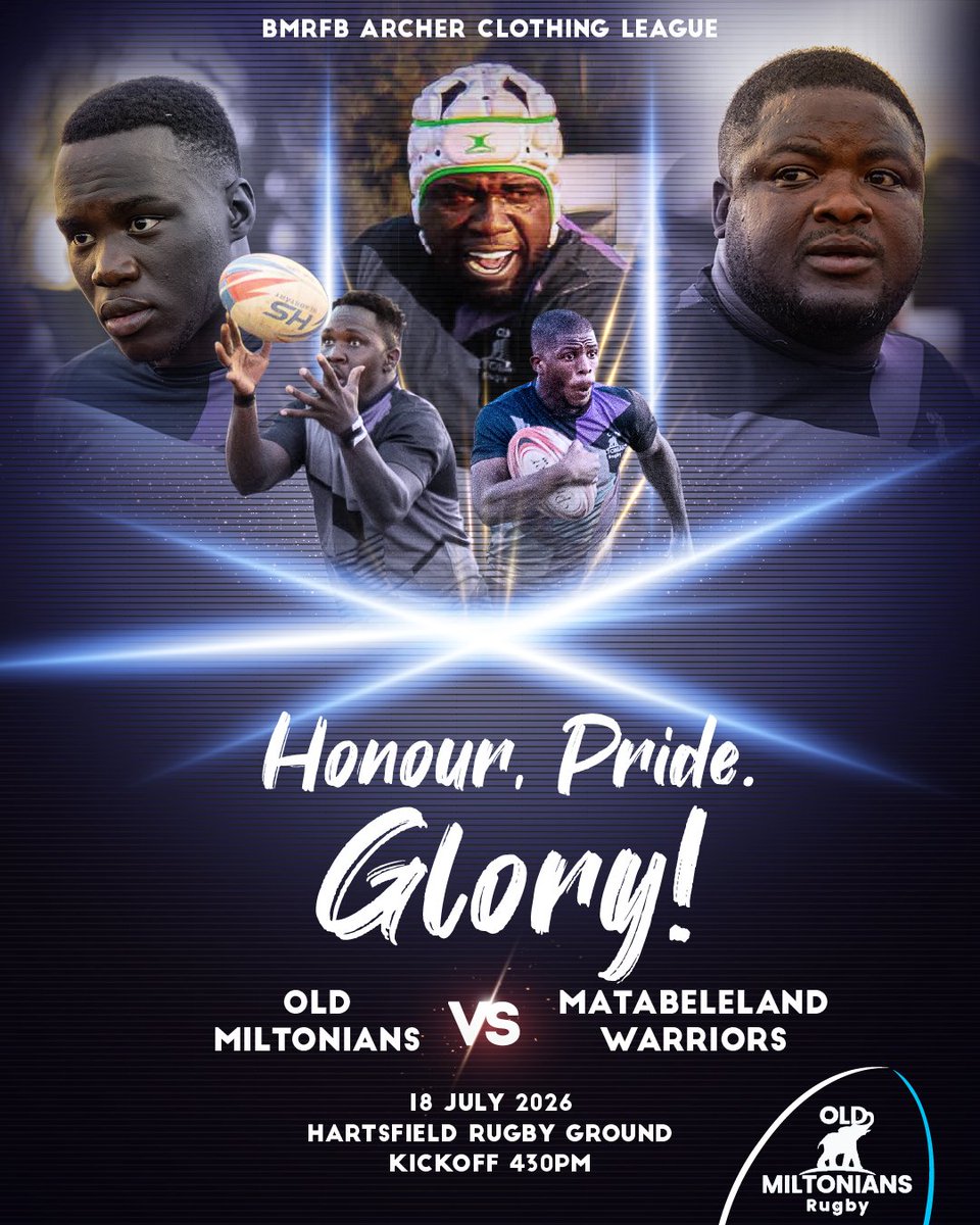 MiltoniansRc's tweet photo. A Rivalry of note, a battle of supremacy! OMS takes on Matabeleland Warriors in an epic clash this weekend! #ArcherClothingLeague #MatabelelandRugby #ClubRugby #League #ZimbabweClubRugby #ZimbabweRugby https://t.co/lIy7gSxz4r