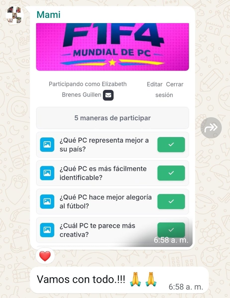 michaelpcmaster's tweet photo. Amigos, vean esto. Bueno, primero contarles que estoy realmente FELIZ pues el apoyo que hemos tenido en las votaciones con la Tico Pancha ha sido BRUTAL, así que hoy dedicaré el día a agradecerles UNO A UNO a todos los que me han escrito en las diferentes redes en el post de la Genkidama mostrando su apoyo.

De verdad, de verdad, no tengo palabras para agradecerles, lo mínimo que se merecen es que los busque uno a uno para agradecerles y así será ❤️

Gracias por valorar el trabajo tan detallado a nivel de diseño y funcionamiento que hay detrás de esa PC

Luego, vean eso, mi papá y mi mamá, que no son mucho del mundo de las PCs, me enviaron imágenes de que también me están apoyando 😭😭😭😭😭😭😭

Siempre he contado con el apoyo de ellos, pero que estuvieran al tanto de esto y se metieran a votar pues fue muy bonito para mí y bueno, se los quería compartir

Ojalá ganemos y pasemos a la semifinal, de ser así los estaría molestando nuevamente, con toda la pena del mundo, para pedirles nuevamente su voto

Si logramos ganar, celebraremos en grande en la comunidad

Las próximas votaciones serian el viernes

Feliz día a todos ❤️