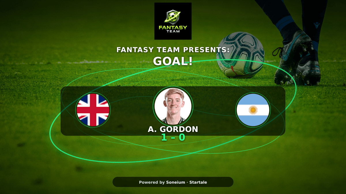 fantasyteamio's tweet photo. GOAL! ⚽🔥 A. Gordon 55'!
England 1–0 Argentina
FantasyTeam points are LIVE! Did your captain deliver? 👀
#WorldCup2026 #FantasyTeam #Football #Soneium #Startale #England https://t.co/DhnfaYR0KE
