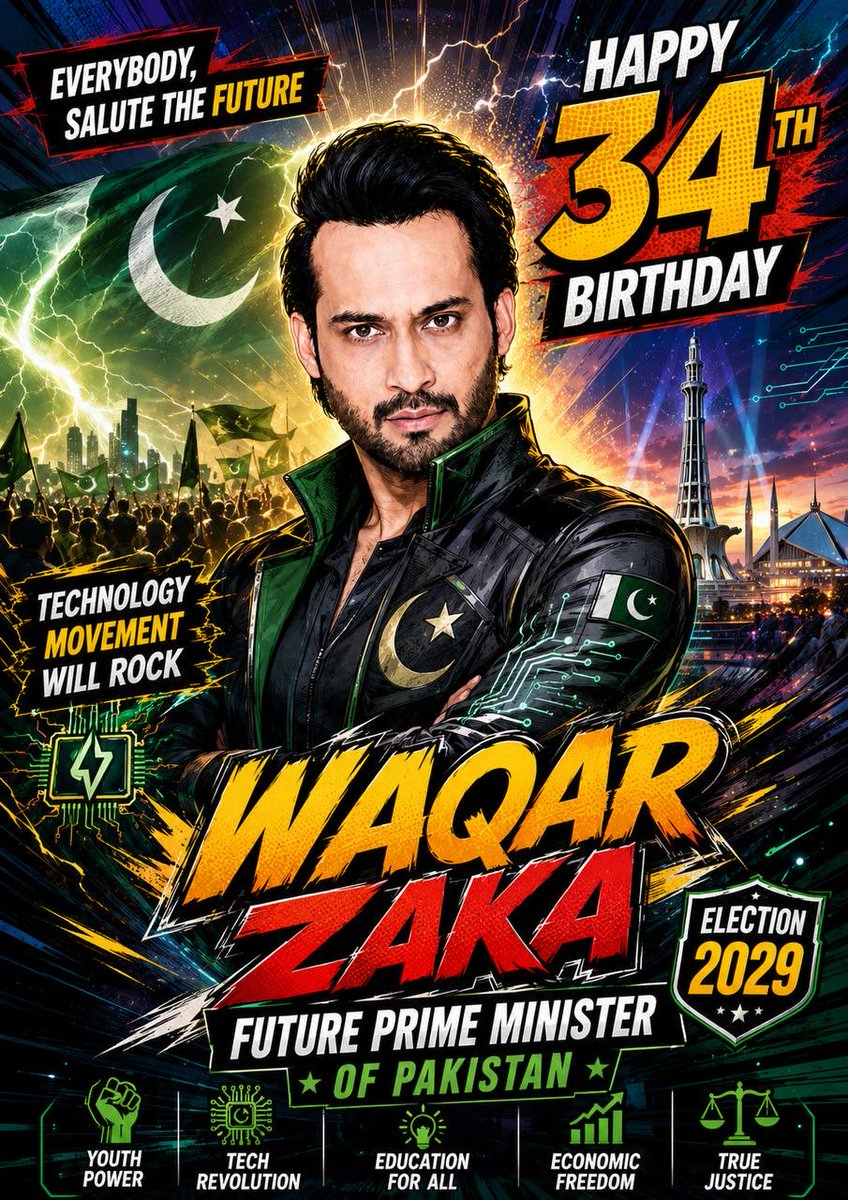 ChRafay1260573's tweet photo. HAPPY BIRTHDAY #waqarzaka
I wish that we may see you as a Prime Minister of Islamic Republic of Pakistan in 2029, i am honestly saying that i had never seen a guy with a mindset of changing his own country by bringing technology into his country instead of flexing cars or houses https://t.co/QbXUhM3raX