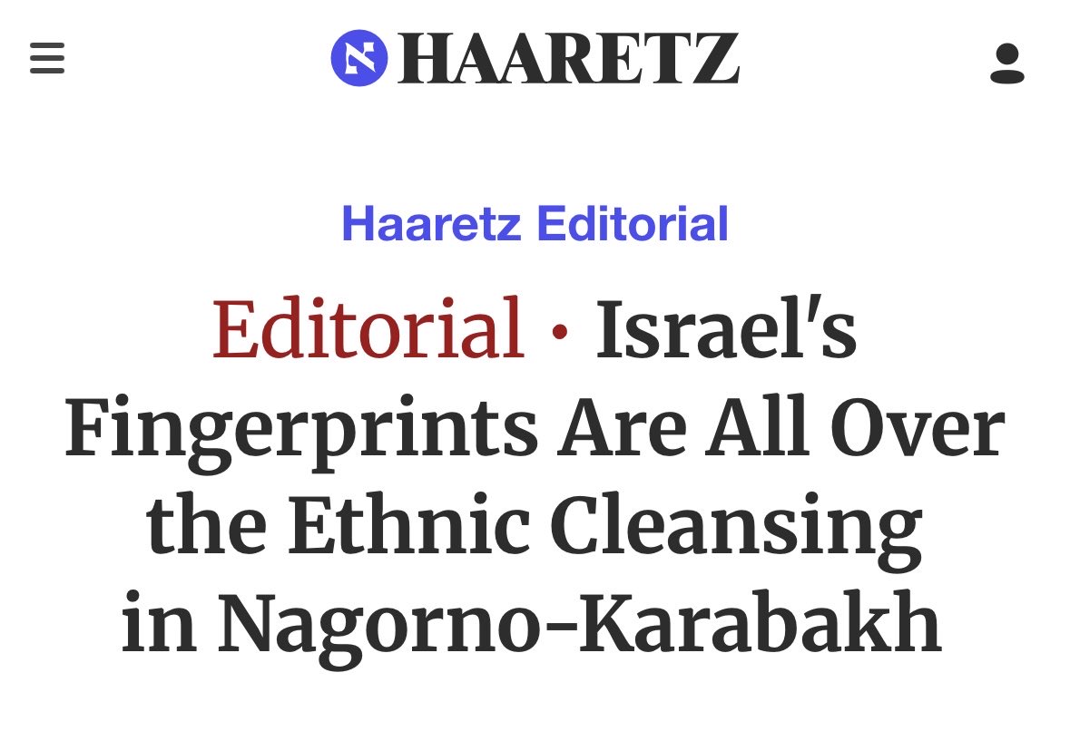 kbalian90's tweet photo. Israel was complicit in the ethnic cleansing of Artsakh (Nagorno-Karabakh), leading to the mass exodus of 150,000 indigenous Christian Armenians from their 2,000-year-old homeland.

Israel doesn't give a fuck about Christians. https://t.co/ceCPtX14RF