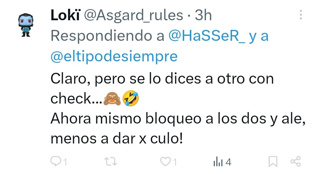 nohaytelegramas's tweet photo. @Asgard_rules hola paso por aquí con mi cuenta A para dos cosas:

- la primera decirte que eres un  
G
l
L
l
P
O
L
L
A
S
De manual.
- la segunda, que no te conozco de una mierda y que no sé a qué coño viene esto, pero en realidad me la pela en el fondo. Ale, bloquea esta también. https://t.co/yIHFeOB8y5