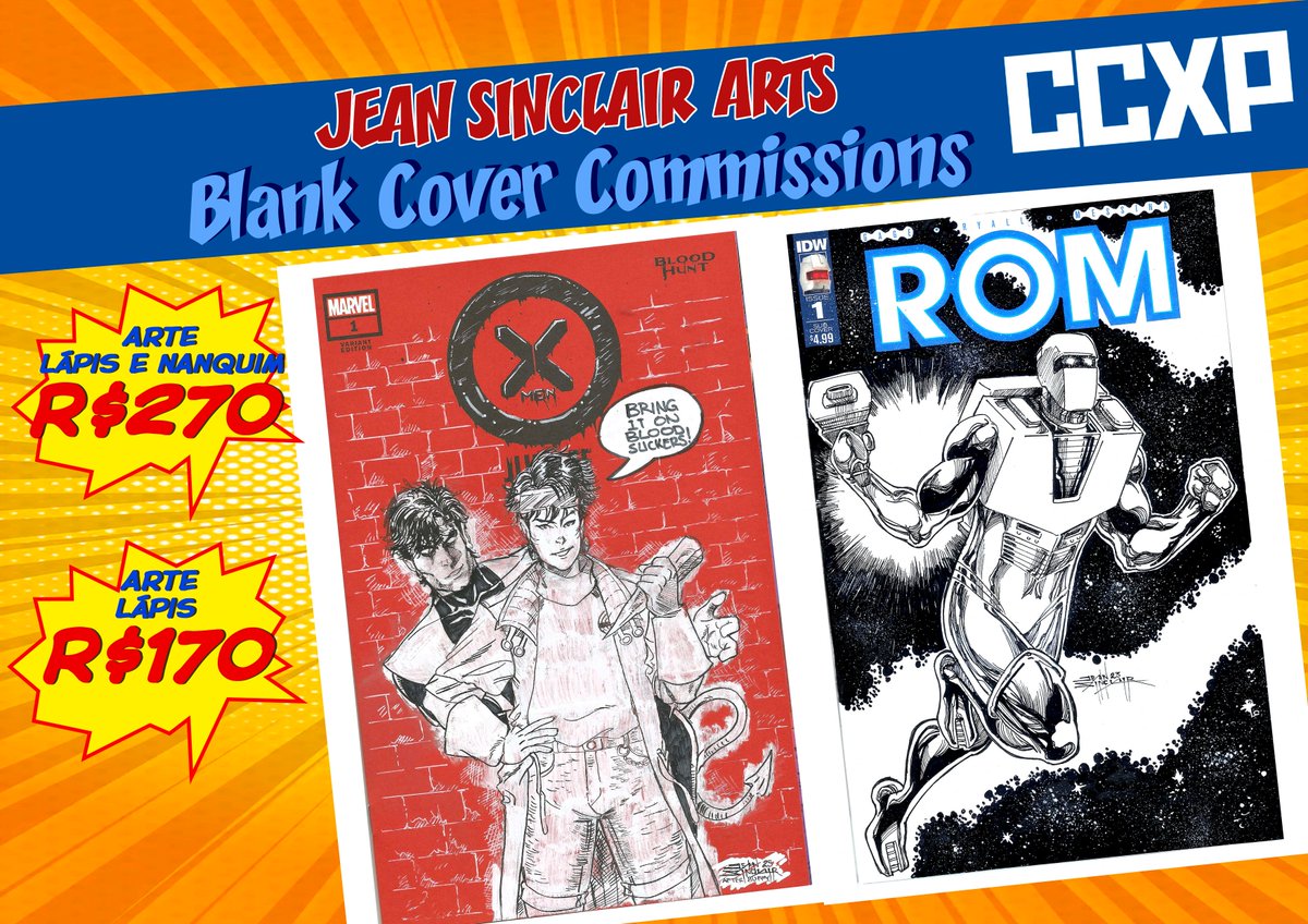 jeansinclairBR's tweet photo. Lista Encomendas de Arts em BLANK COVERS pra #CCXP 2026 está ABERTA!
Confira as capa disponpiveis, escolha o seu personagem que eu farei uma arte exclusiva pra vocÊ.
PIX. Crédito ou Débito.
Arte entregue no evento.
Chama na DM que a gente conversa.
Abs. https://t.co/ymiuTuMAQM
