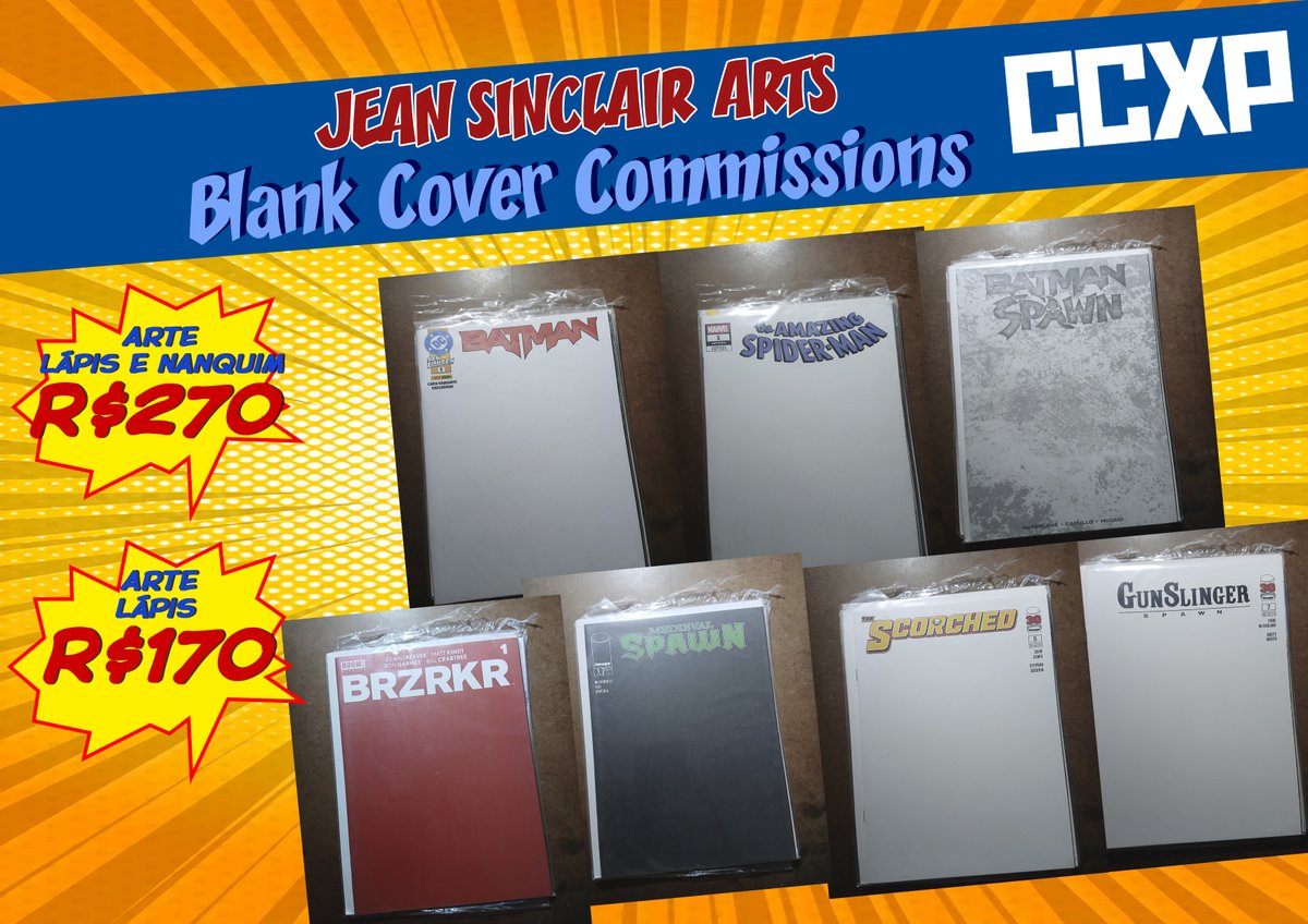 jeansinclairBR's tweet photo. Lista Encomendas de Arts em BLANK COVERS pra #CCXP 2026 está ABERTA!
Confira as capa disponpiveis, escolha o seu personagem que eu farei uma arte exclusiva pra vocÊ.
PIX. Crédito ou Débito.
Arte entregue no evento.
Chama na DM que a gente conversa.
Abs. https://t.co/ymiuTuMAQM