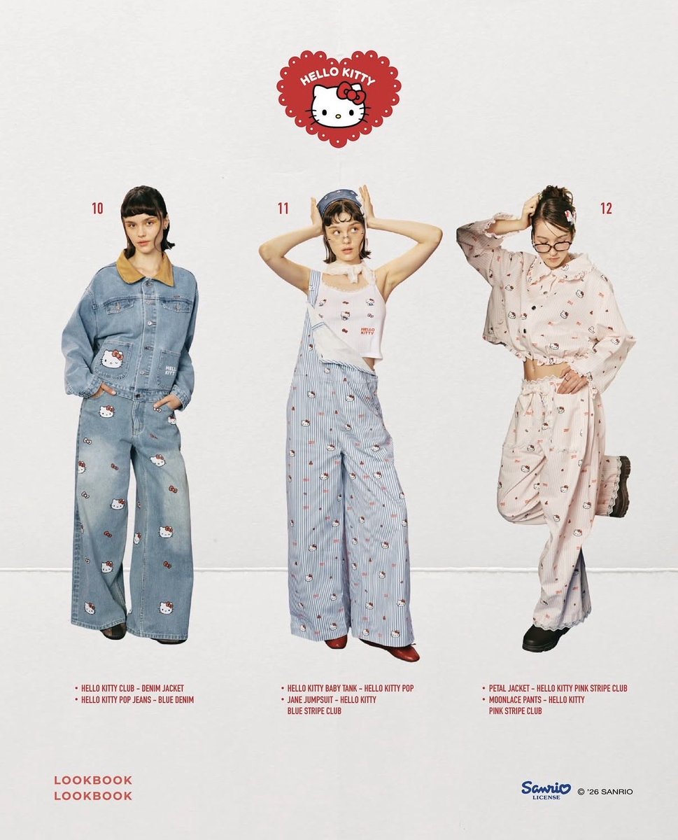 海外ブランド「lookbook:)」のキティちゃんコラボアパレル、デザインが
