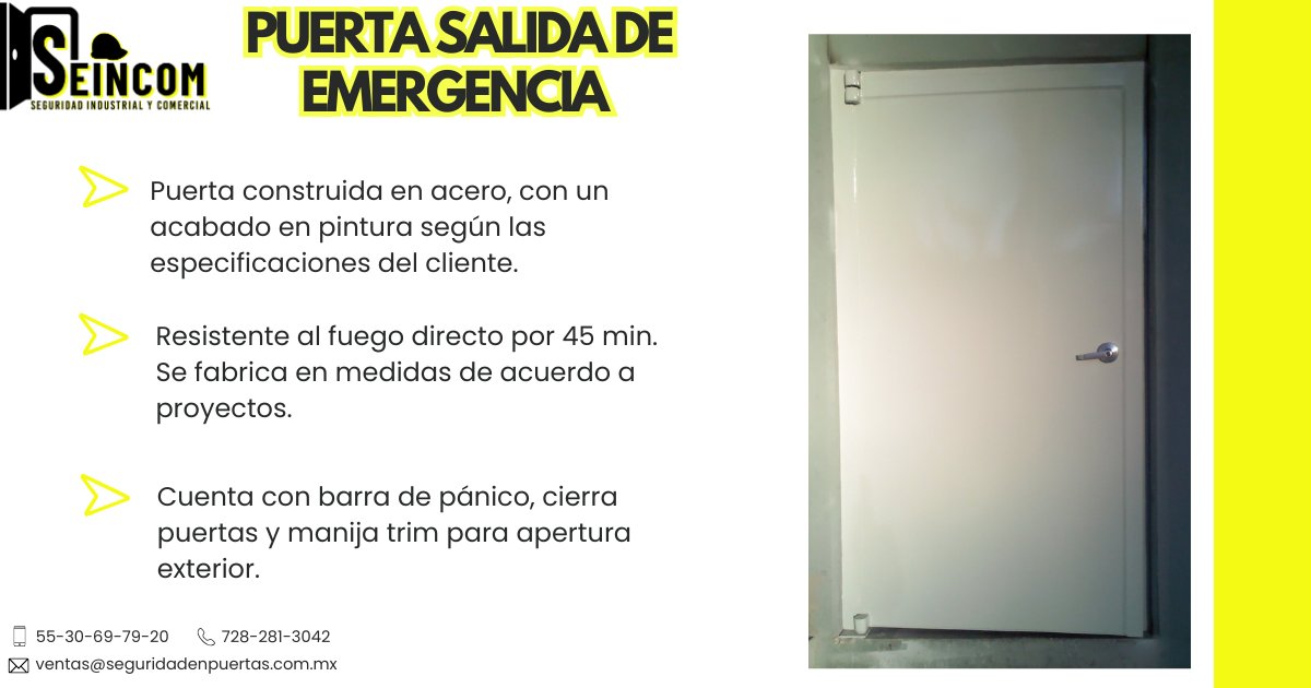 SEINCOM_Mex's tweet photo. 🔐🏃PUERTA SALIDA DE EMERGENCIA PINTURA BLANCA🏃🔐
�� La seguridad de tu empresa merece soluciones que estén siempre listas para actuar.
Una Puerta de Salida de Emergencia no solo es un acceso; es una inversión en la protección de colaboradores, clientes e instalaciones. https://t.co/r7qgv2IaTH