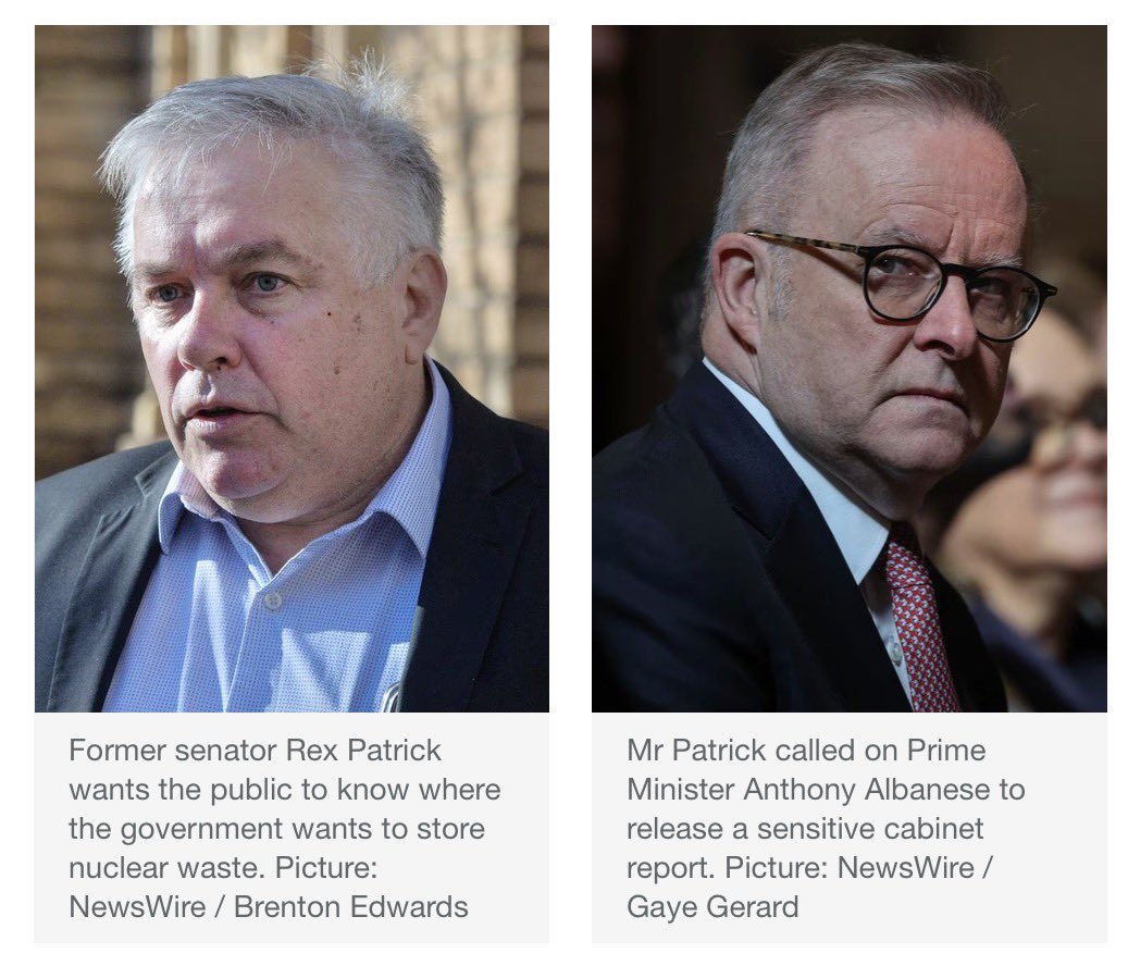 MrRexPatrick's tweet photo. Federal Court Justice O’Sullivan agrees info on selecting a site for #AUKUS nuclear waste is “a matter of significant public interest”. The PM can release this info. @AlboMP, why not do so instead of fighting for secrecy in Court? #FOI #auspol 👉 https://t.co/AEjehb5i1f https://t.co/c5Bn3g5RP7