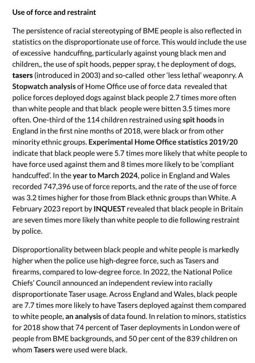 SosiaMoores's tweet photo. @colinsutton @Rupert_Matthews @reformparty_uk The claims made in this article are based on statistics that, by the author’s own admission, no one at the Home Office had heard of. The frequency of stop-and-search is not the only issue, since black people are also more likely to be mistreated during this process (see image). https://t.co/eS3m90bC7T