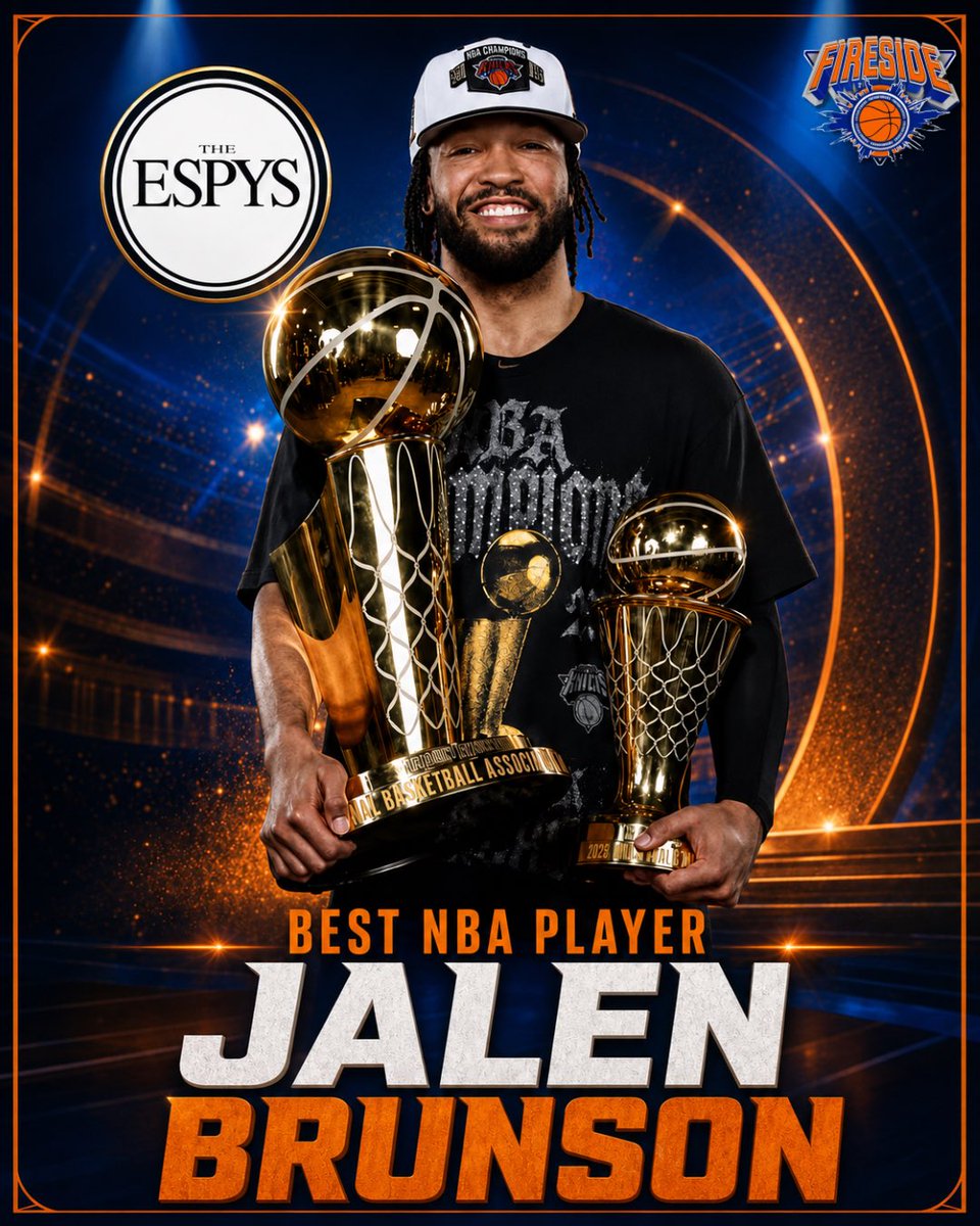 FiresideKnicks's tweet photo. The ESPY’s Best NBA player: JALEN BRUNSON 🔥 https://t.co/bvjgSQysVV