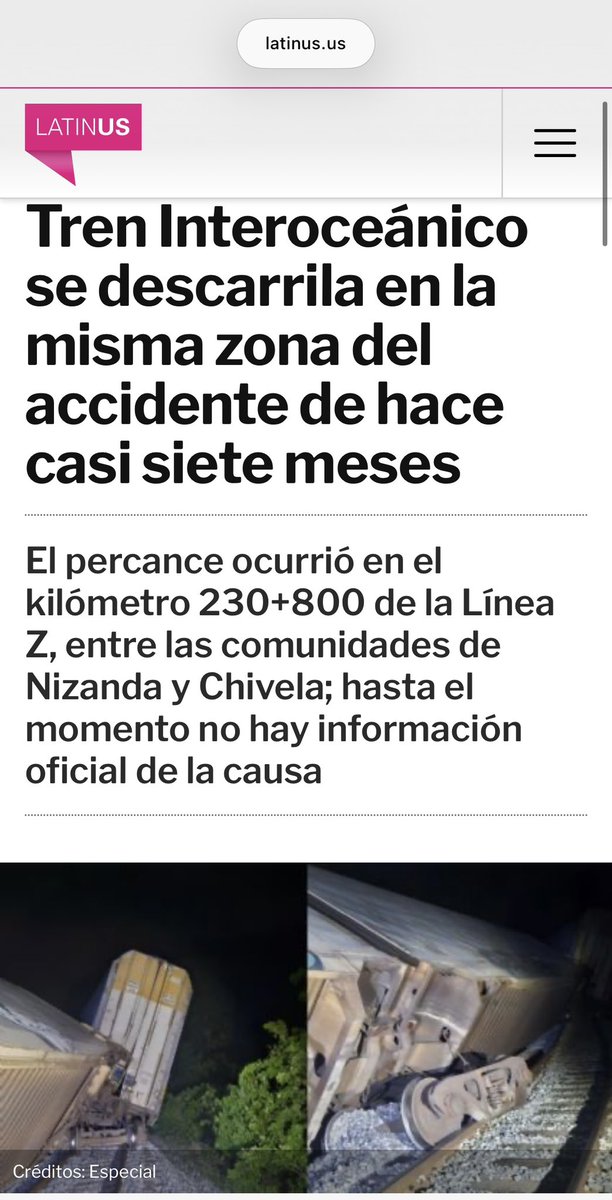 Erika_Velasco_'s tweet photo. Esto debería de ser un escándalo. Otra vez descarriló el Tren Interoceánico y en el mismo punto que en diciembre de 2025 y que dejó 14 personas muertas, en Oaxaca. Imágenes obtenidas por @latinus_us muestran ruedas desprendidas de vagones y un tramo de la vía férrea fracturado👇 https://t.co/cy8TdnAgbi