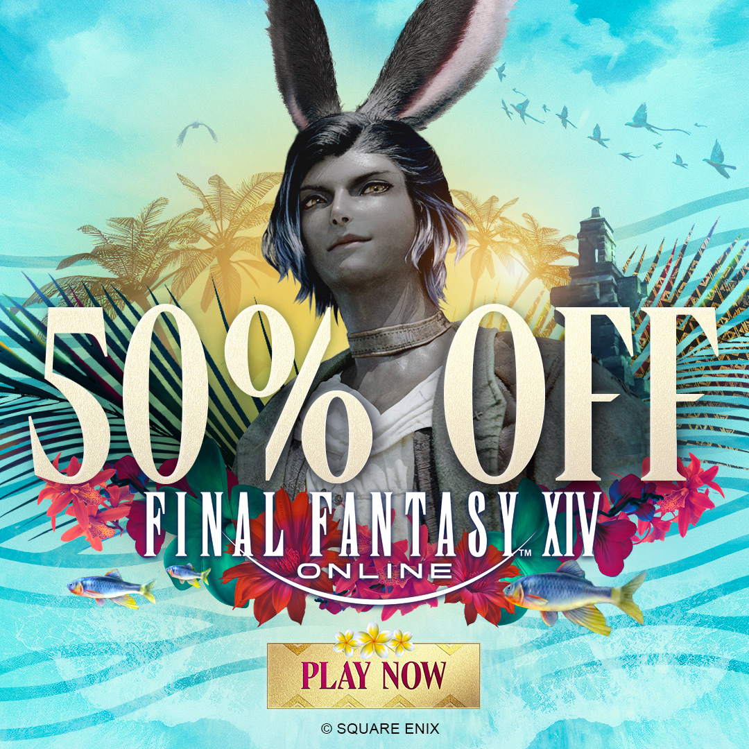 FF_XIV_EN's tweet photo. Dive into Dawntrail with 50% off summer sale! Now live on both PlayStation and XBOX for a limited time!

Start and end times vary per platform so be sure to check it out! 👇 https://t.co/DX9O3jgX8t https://t.co/LFxgCb8KTi