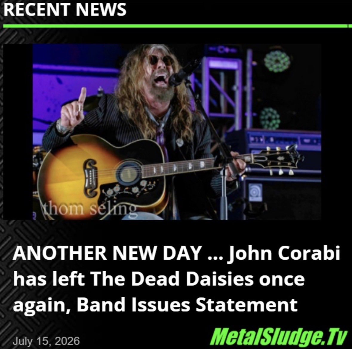 StevieTuff's tweet photo. ANOTHER NEW DAY …
John Corabi has left The Dead Daisies once again, Band Issues Statement
#johncorabi #newday #thedeaddaisies #splitsville #glennhughes #deeppurple #thepurpledaisies #metalsludge
https://t.co/kNDz9Wd9C6 https://t.co/gCtfqkVQ6m