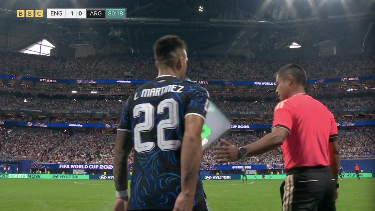 TouchlineX's tweet photo. 📸 - LAUTARO MARTINEZ IS COMING ON FOR THE FINAL 10 MINUTES!

HE HAS TO SAVE ARGENTINA! https://t.co/qEEyL90PFZ