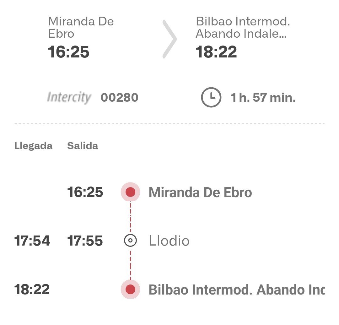 m_spotter's tweet photo. Desde 1950, el tiempo de viaje entre Miranda de Ebro y Bilbao lejos de disminuir, ha aumentado en 7 minutos, sin ser el Intercity 280 el tren de viajeros que mas tarda en hacer este recorrido https://t.co/NbpZYQiO5x