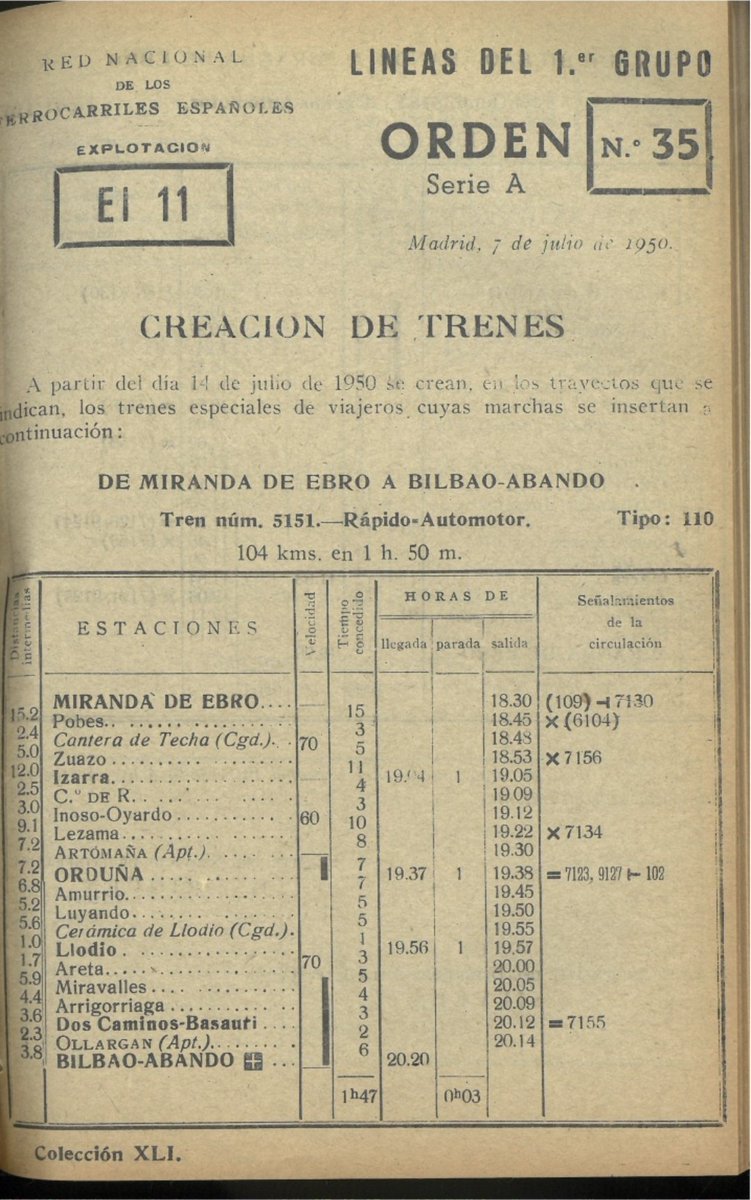 m_spotter's tweet photo. Desde 1950, el tiempo de viaje entre Miranda de Ebro y Bilbao lejos de disminuir, ha aumentado en 7 minutos, sin ser el Intercity 280 el tren de viajeros que mas tarda en hacer este recorrido https://t.co/NbpZYQiO5x