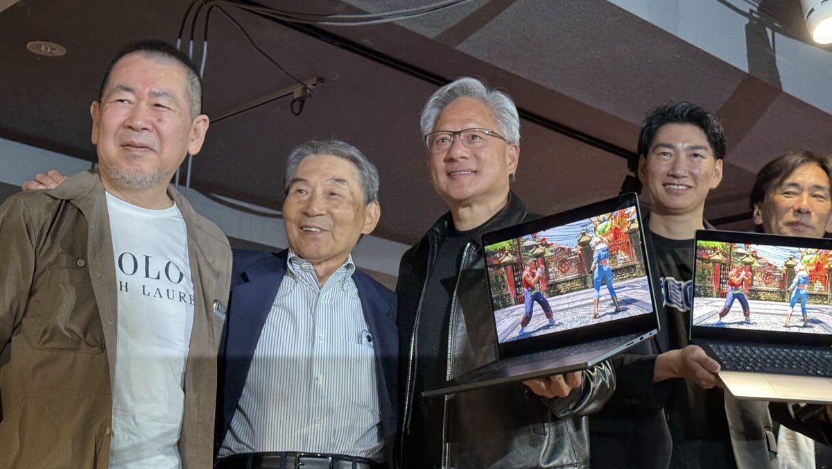 NVIDIAGeForceFR's tweet photo. À Tokyo, Jensen a rejoint les dirigeants de @SEGA_OFFICIAL pour célébrer un partenariat forgé au fil de plusieurs décennies d'innovation dans le jeu vidéo, des grandes heures de la 3D, jusqu'aux technologies de demain. https://t.co/Se1C2d9CRi