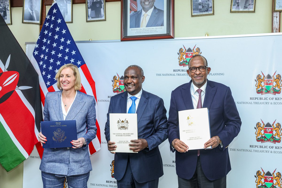 psmuthoni's tweet photo. The Ministry of Health, the National Treasury and Economic Planning, and the United States Government today signed the Strategic Objective Grant Agreement (SOAG) under the Kenya–United States Health Cooperation Framework, marking a significant milestone in the two countries' longstanding health partnership.

The five-year agreement is expected to mobilise approximately USD 1.6 billion to support Kenya's health agenda, focusing on strengthening health systems, reforming KEMSA, combating HIV, tuberculosis and malaria, expanding digital health services through the Digital Health Superhighway, and advancing Universal Health Coverage under Taifa Care.

The agreement underscores a Government-to-Government cooperation model anchored on national ownership, accountability and sustainable financing, reaffirming the shared commitment to building a resilient, responsive and self-sustaining healthcare system for all Kenyans.