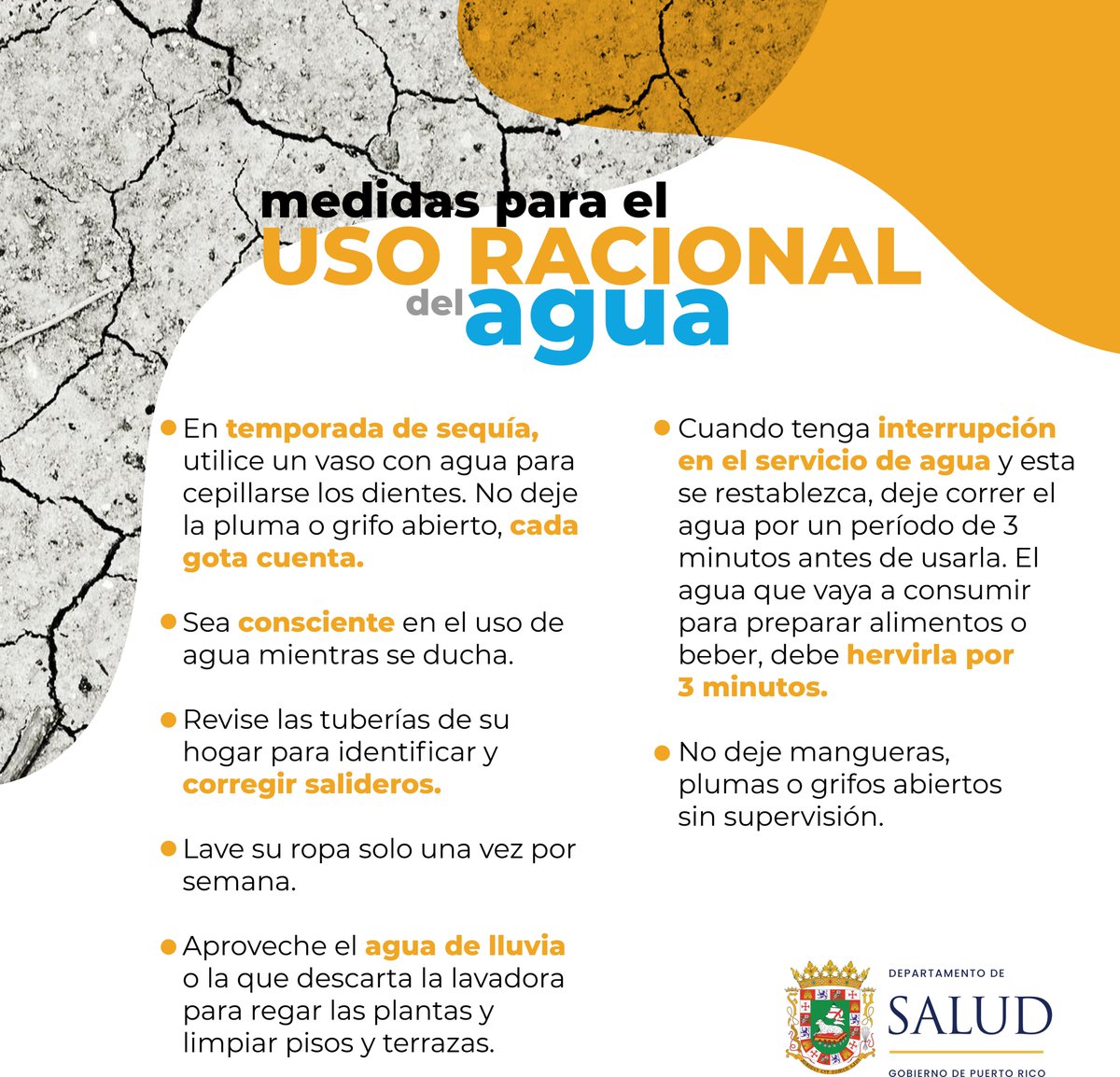 desaludpr's tweet photo. 💧 Si tu municipio pudiera verse afectado por un racionamiento de agua, prepárate y almacénala de forma segura. 

Usa envases aptos para agua potable, limpios, identificados y bien tapados. Haz un uso responsable del agua. 

Más información: https://t.co/sB8Ldu0H0X https://t.co/7c8BlNSa3w