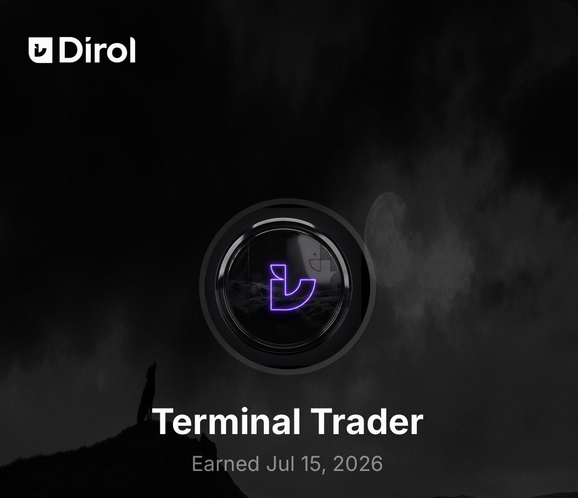 papabulbasaur's tweet photo. The second @DirolLabsX badge has been acquired. Trading on the terminal has been such a great experience, the team has made it so smooth of an experience. Such a clean UI/UX 🙂‍↕️

I’m ready for the next badge 🫡 https://t.co/vppKFMuwoe