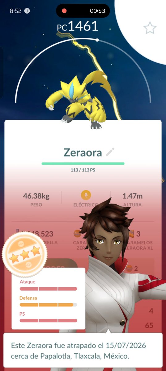 Isma_sflores's tweet photo. No puedo creer que me haya salido así mi Zeraora 
#Pokemon 
#PokemonGO https://t.co/Iapek6abgx
