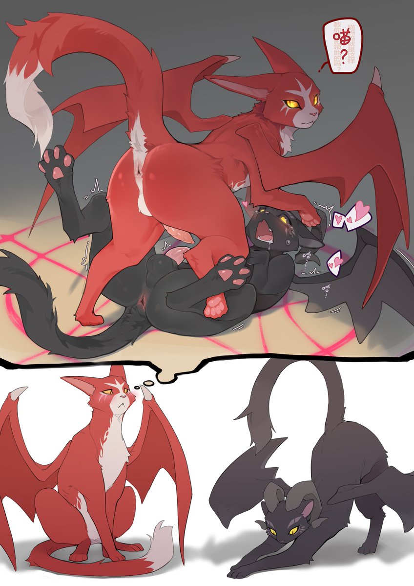 sssshark___1's tweet photo. 《猫与龙》龙弟弟与恶魔哥哥的猫形态💦 https://t.co/lO7bvUU6sZ
